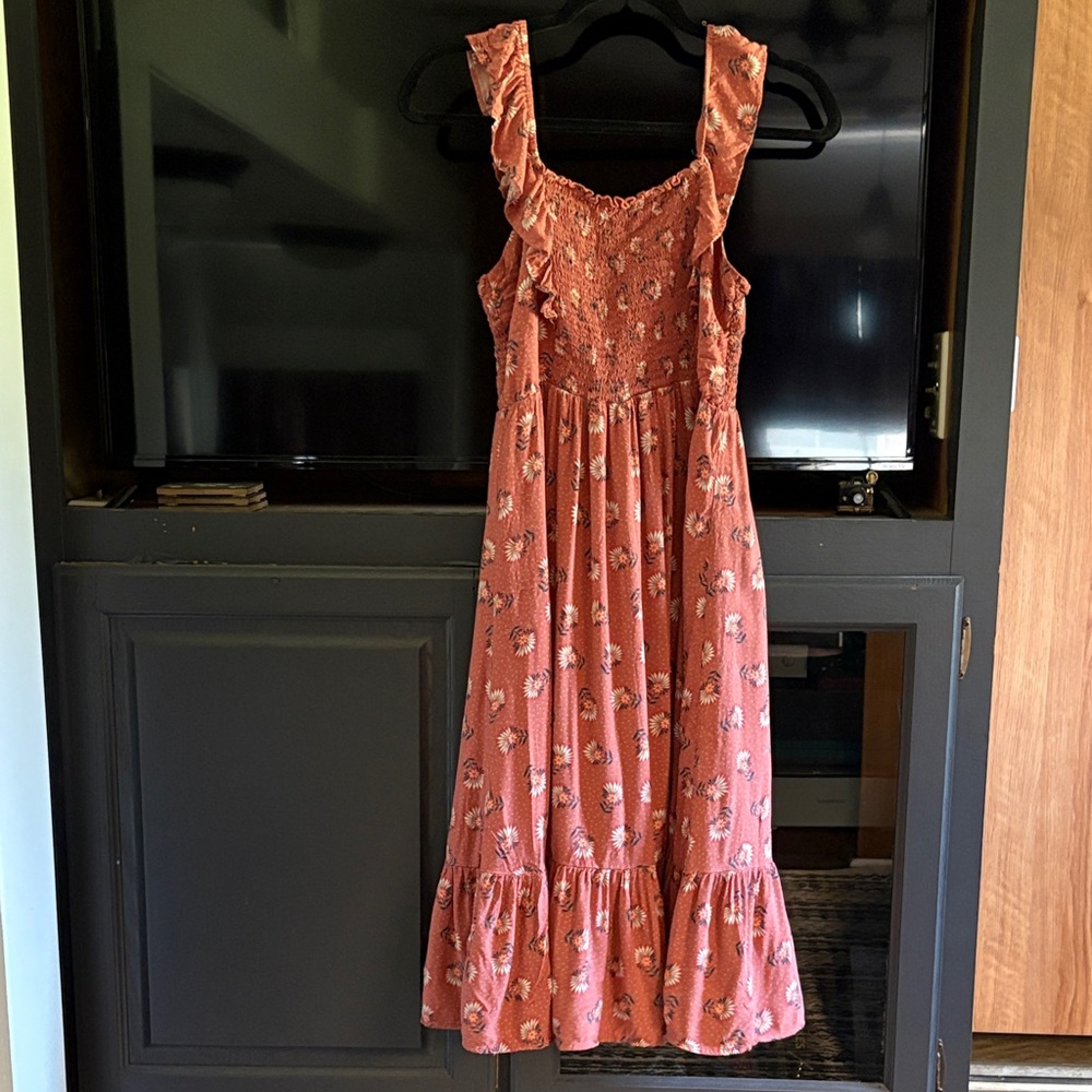 As U Wish Textured Floral Dress